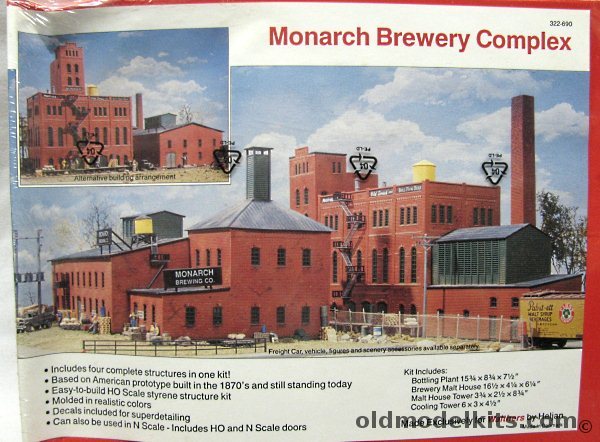 Walthers HO 1870s Monarch Brewery Complex, 322-690 plastic model kit